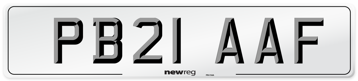 PB21 AAF Number Plate from New Reg